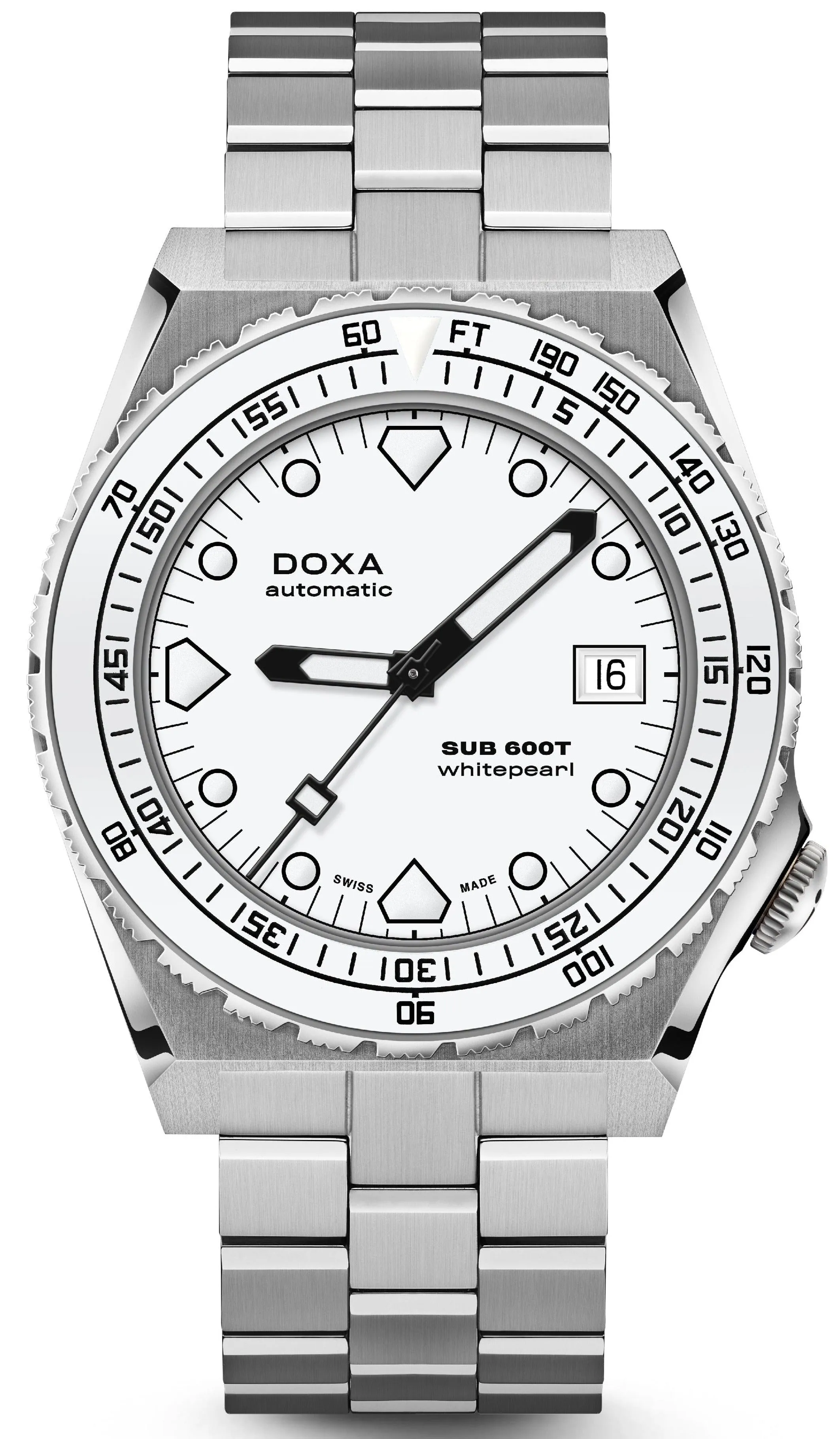 Doxa SUB 600T Whitepearl Bracelet Watch sold by C.W. Sellors