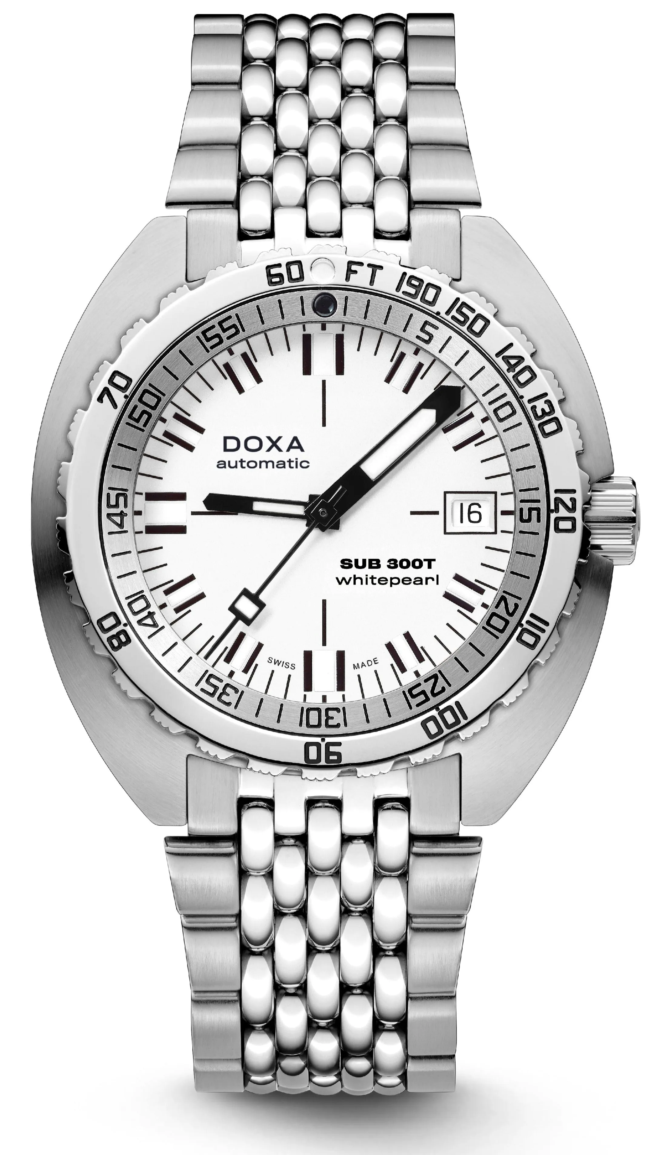 Doxa SUB 300T Whitepearl Bracelet Watch sold by C.W. Sellors
