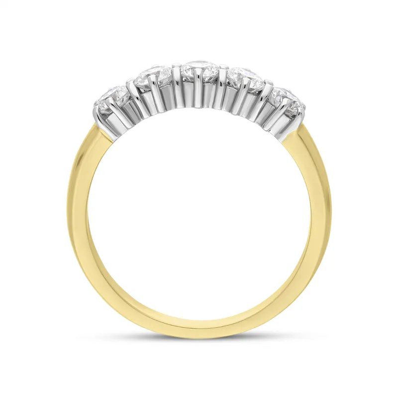 18ct Yellow Gold Diamond Five Stone Half Eternity Ring sold by C.W. Sellors product image thumbnail 2