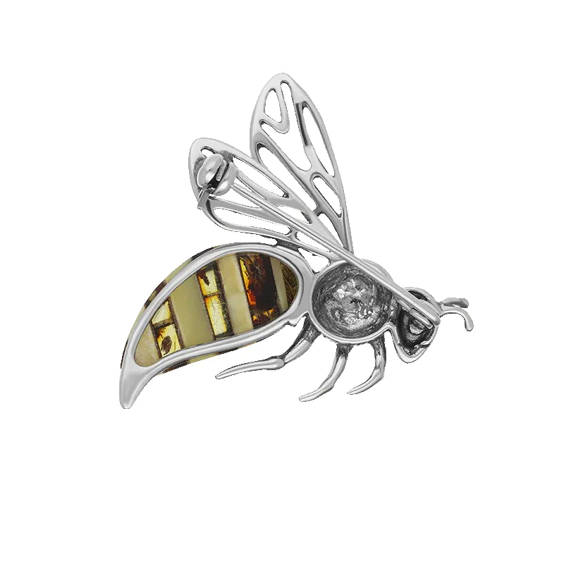 Sterling Silver Baltic Amber Filigree Wings Bee Brooch sold by C.W. Sellors product image thumbnail 2