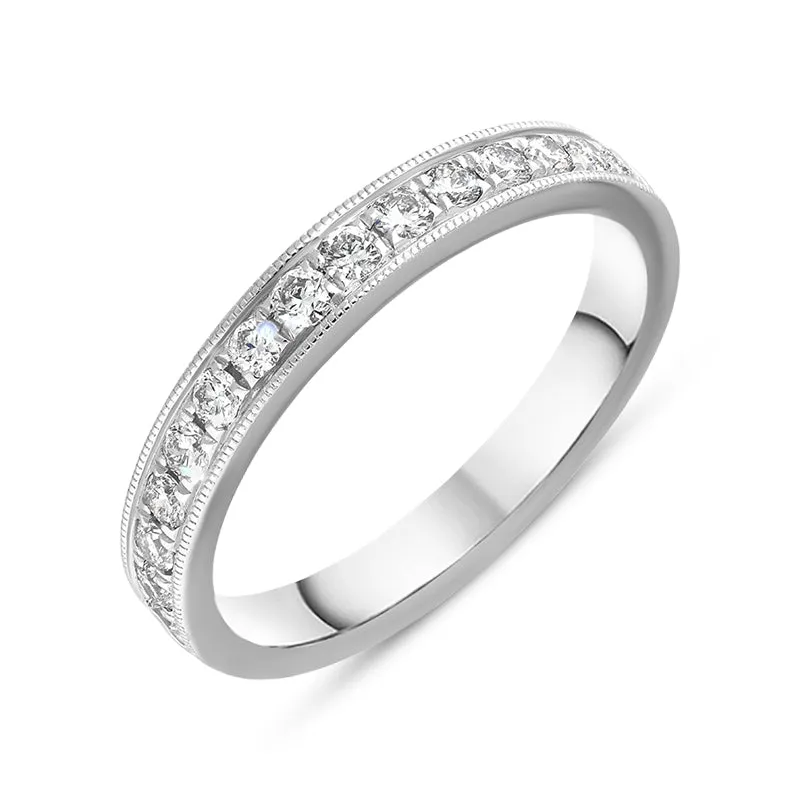 Platinum Diamond Fifteen Stone Half Eternity Ring made by C.W. Sellors