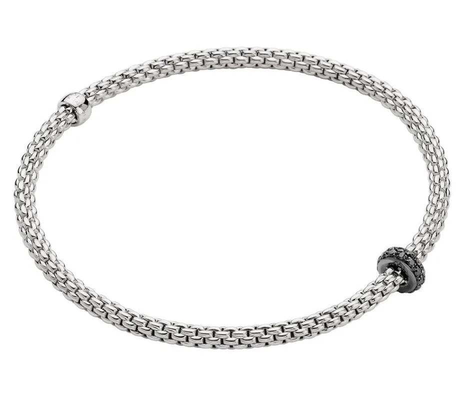 Fope Prima 18ct White Gold 0.20ct Black Diamond Bracelet made by C.W. Sellors