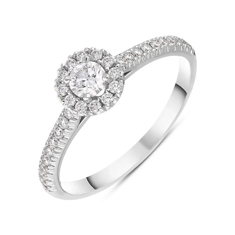 18ct White Gold Diamond Round Cluster Ring made by C.W. Sellors