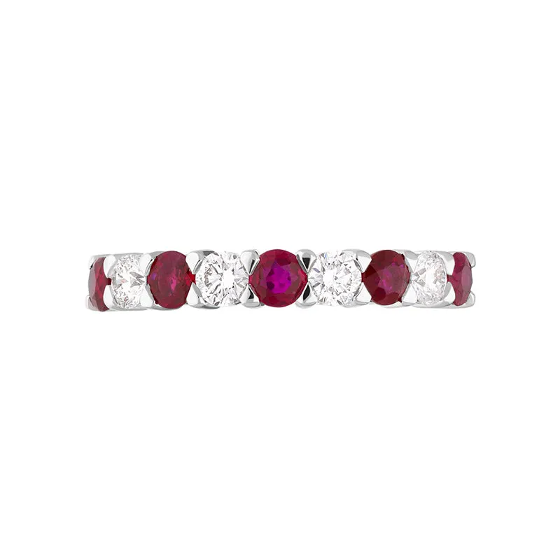 18ct White Gold Ruby Diamond Half Eternity Ring sold by C.W. Sellors product image thumbnail 2