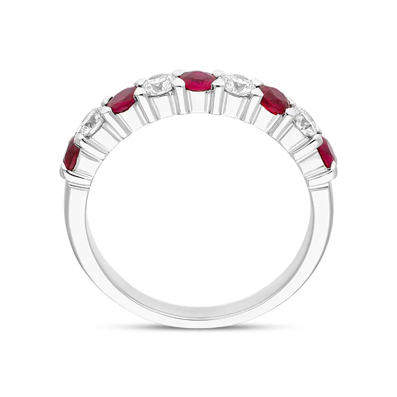 18ct White Gold Ruby Diamond Half Eternity Ring sold by C.W. Sellors product image thumbnail 3