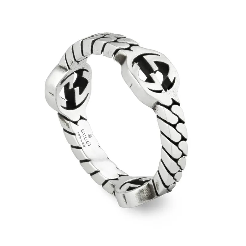 Gucci Interlocking G Sterling Silver Band Ring D made by C.W. Sellors