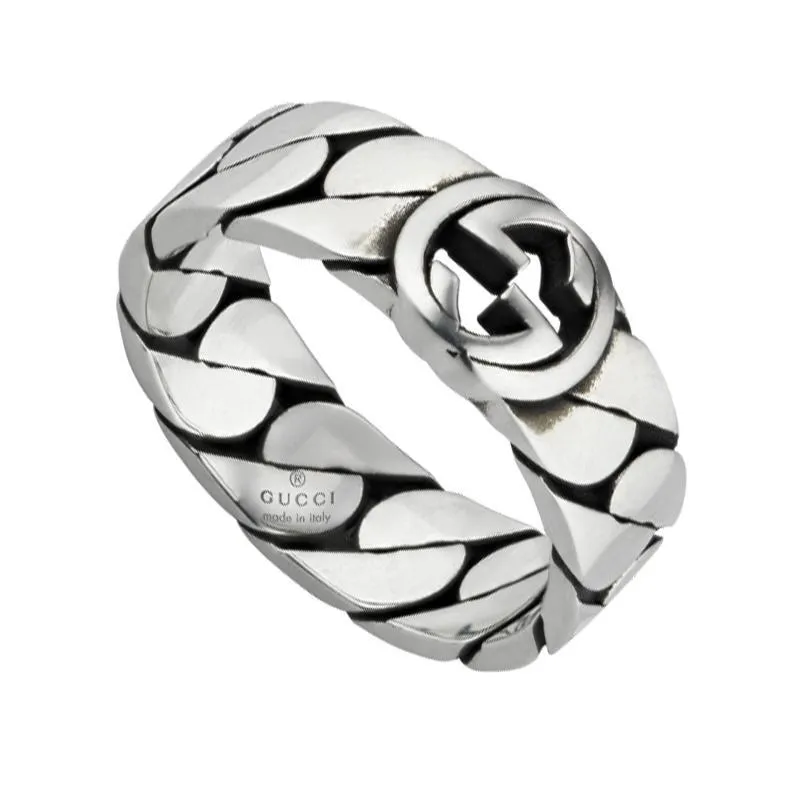 Gucci Interlocking Sterling Silver Band Ring D sold by C.W. Sellors