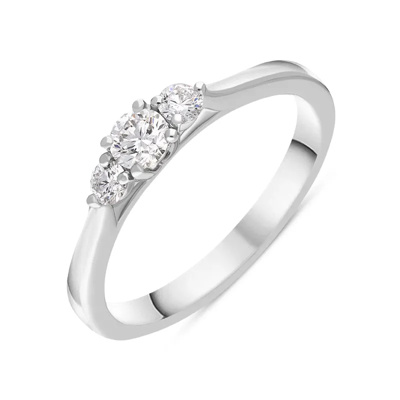 Platinum Diamond Three Stone Ring made by C.W. Sellors