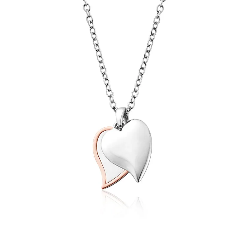 Clogau Cwtch Double Heart Sterling Silver Drop Pendant D made by C.W. Sellors
