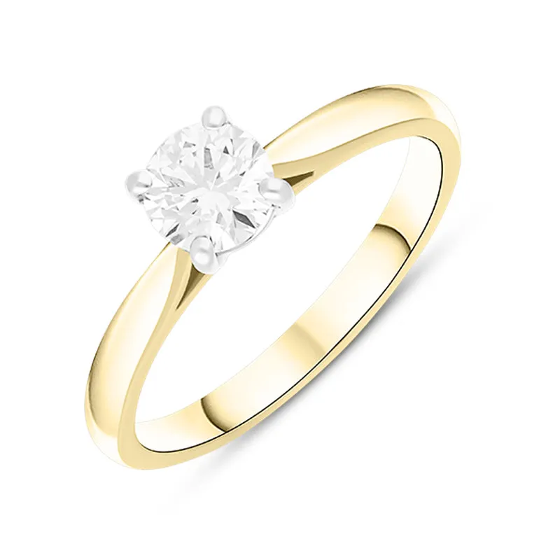 18ct Yellow Gold Diamond Round Brilliant Cut Solitaire Ring made by C.W. Sellors