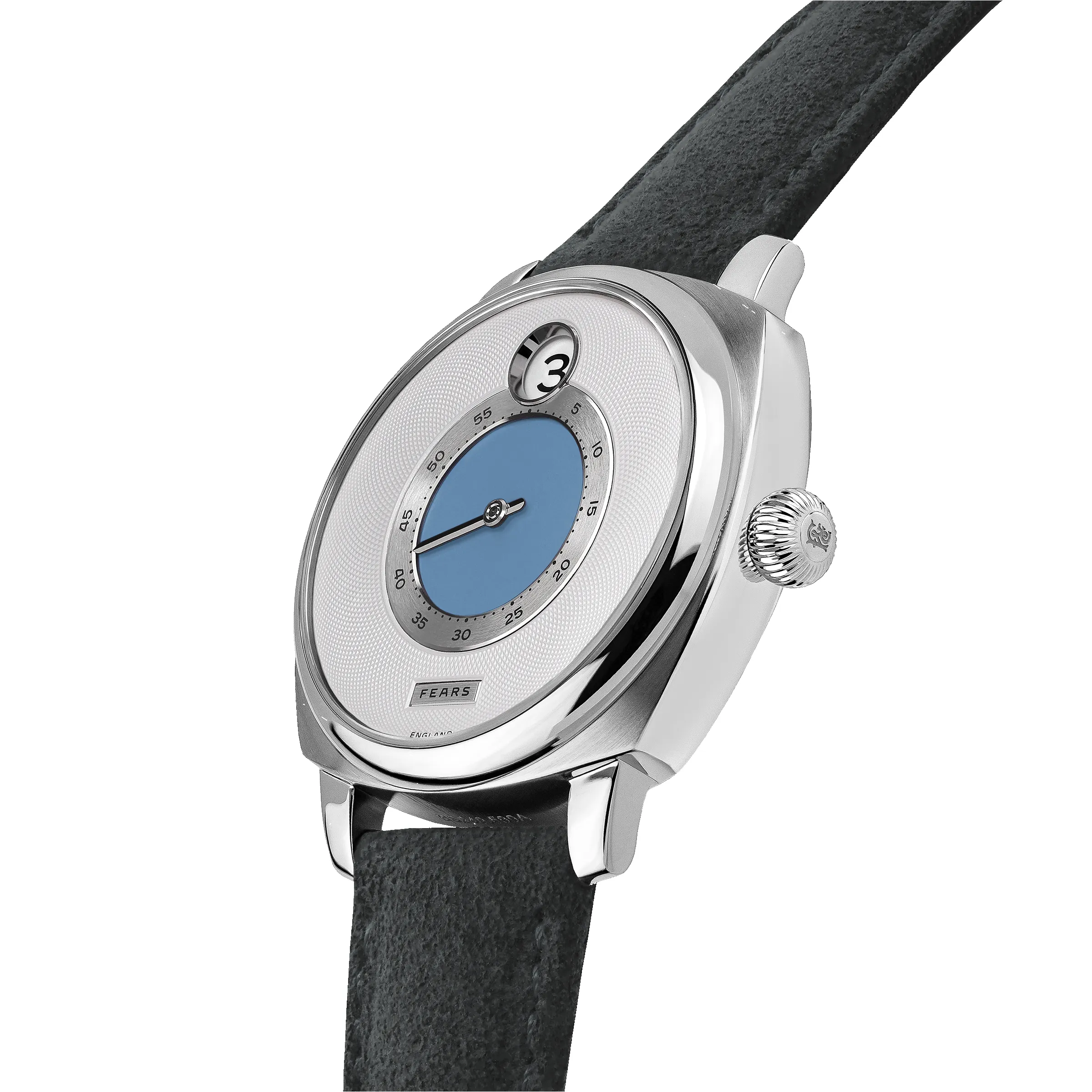 Fears Brunswick 40.5 Jump Hour China Blue Alcantara Watch sold by C.W. Sellors product image thumbnail 2