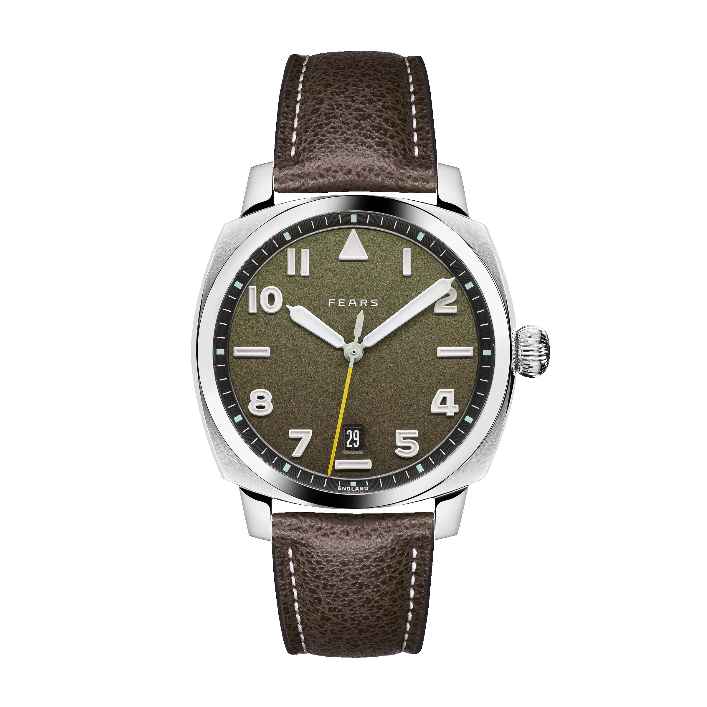 Fears Brunswick 40 Filton Squadron Green Leather Strap Watch sold by C.W. Sellors