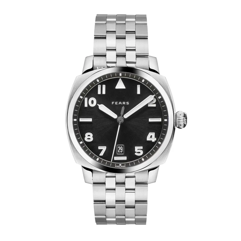 Fears Brunswick 40 Filton Raven Black Bracelet Watch made by C.W. Sellors
