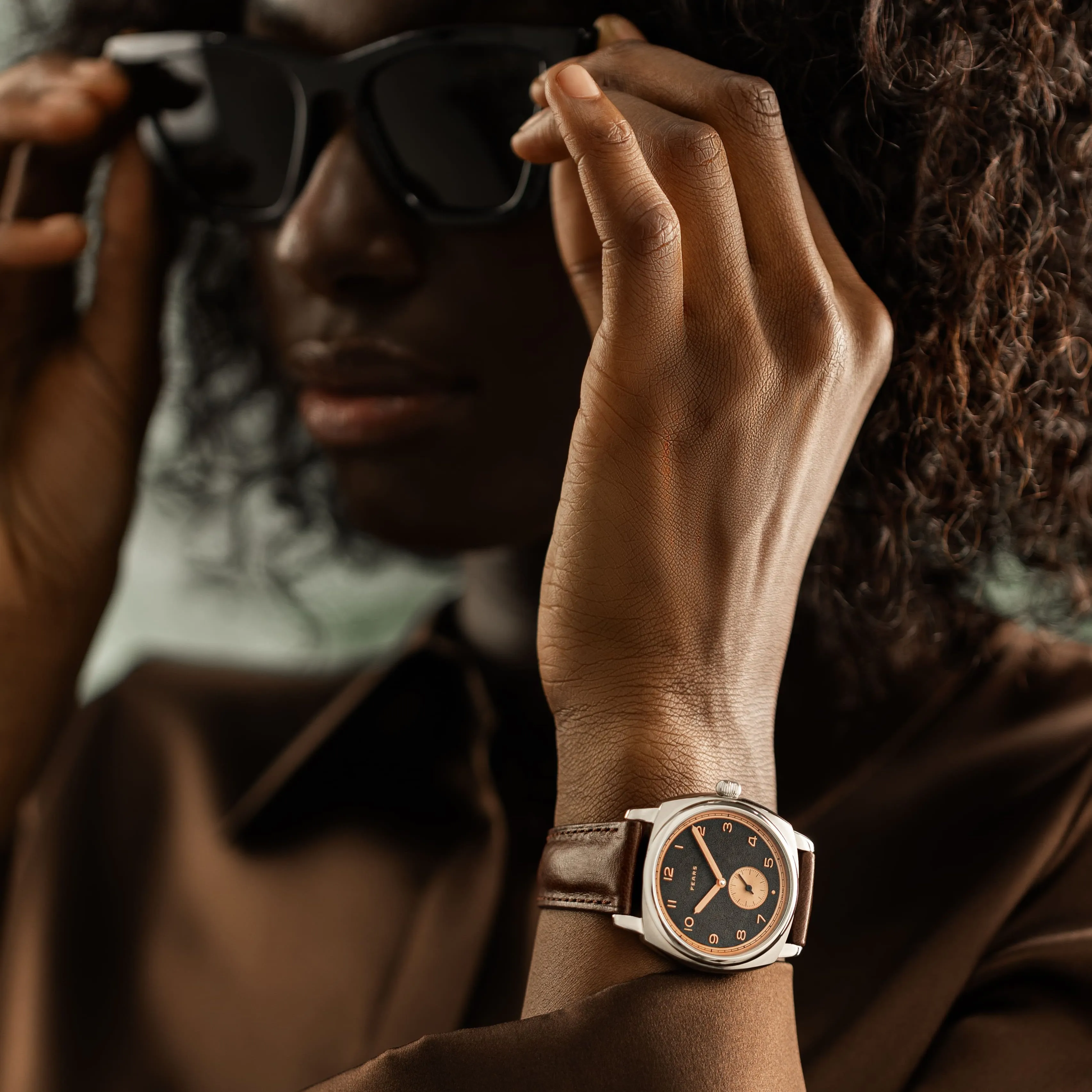 Fears Brunswick 38 Charcoal Rose Leather Strap Watch sold by C.W. Sellors product image thumbnail 3