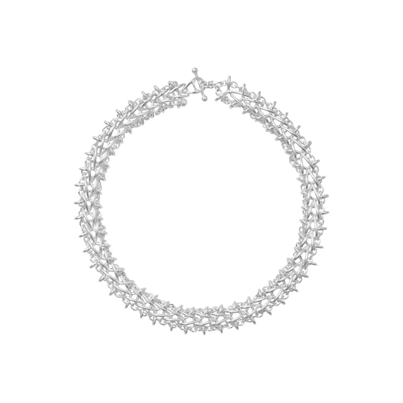 Georg Jensen Weft Sterling Silver Double Link Necklace made by Georg Jensen