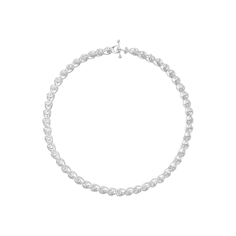 Georg Jensen Weft Sterling Silver Single Link Necklace made by Georg Jensen