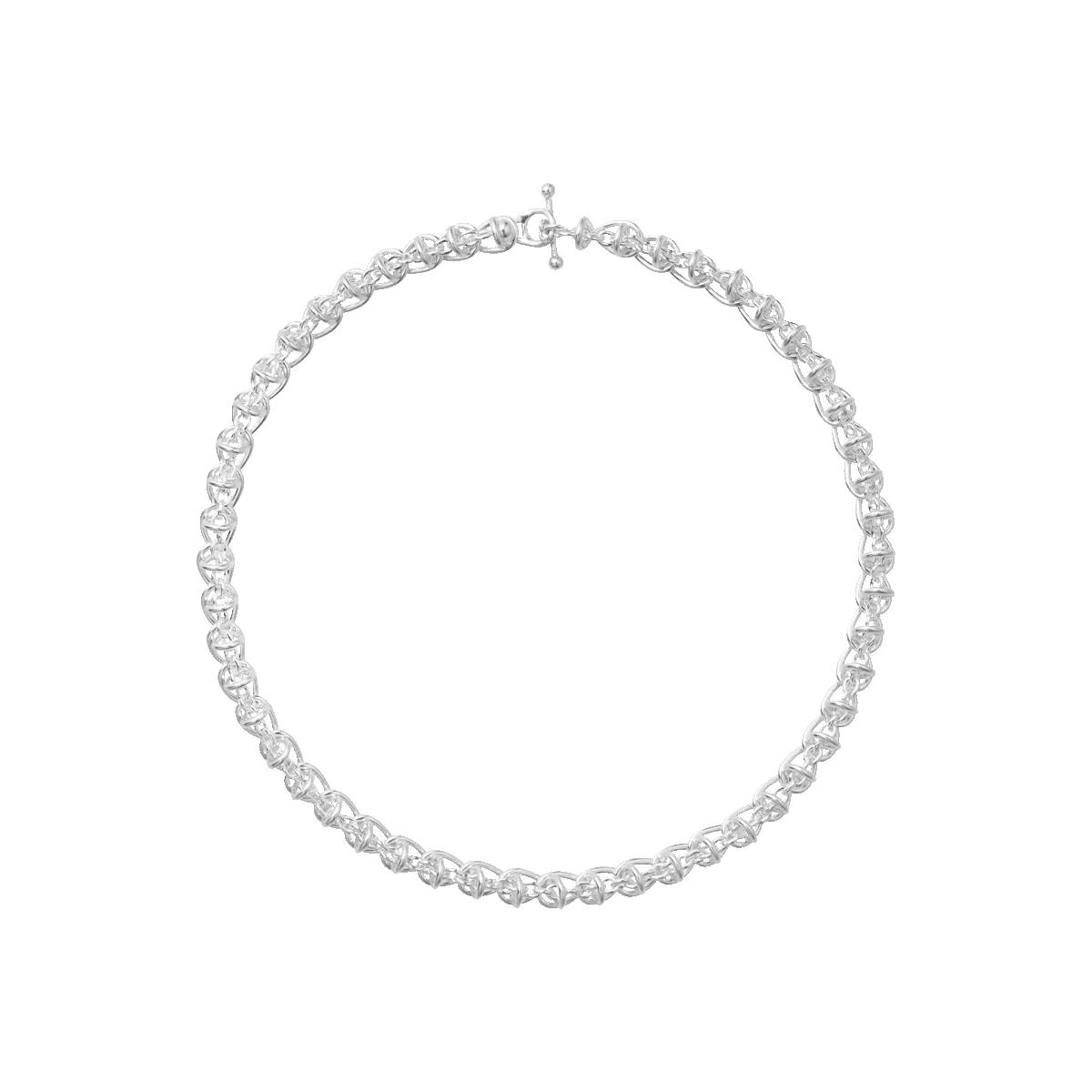 Georg Jensen Weft Sterling Silver Single Link Necklace sold by C.W. Sellors
