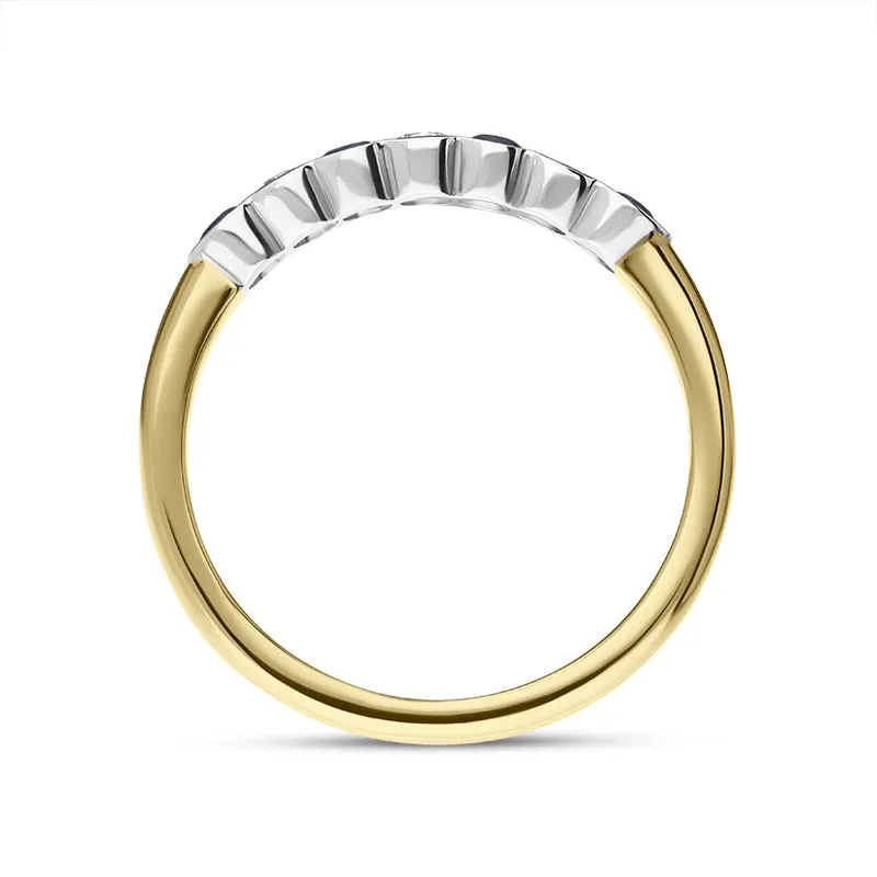 18ct Yellow Gold Sapphire Diamond Seven Stone Ring sold by C.W. Sellors product image thumbnail 3