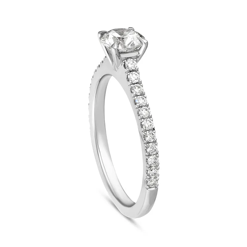 Platinum Diamond Solitaire Shoulder Set Ring sold by C.W. Sellors product image thumbnail 4