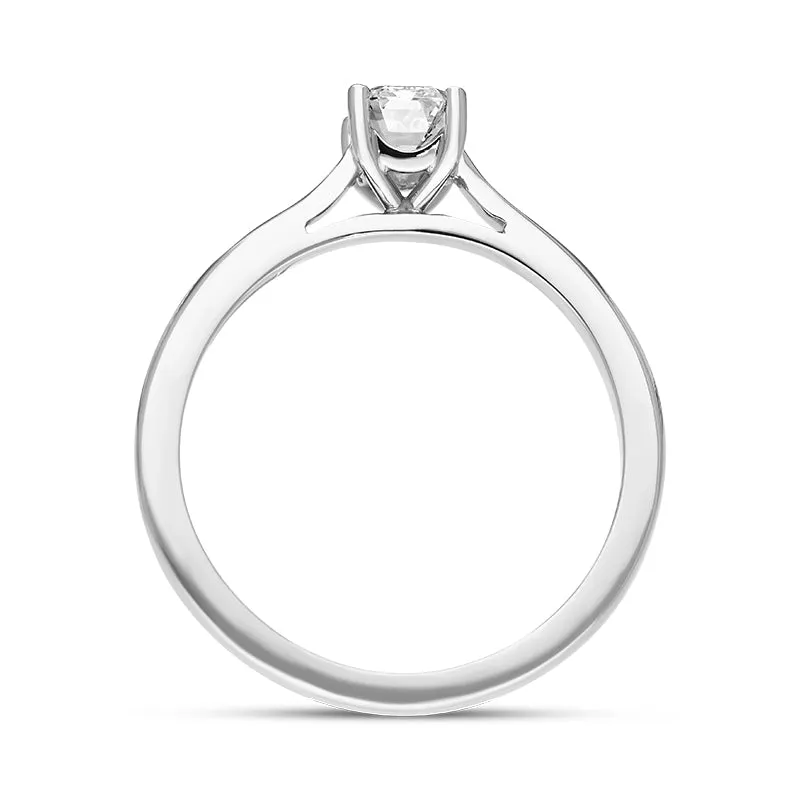 Platinum Diamond Emerald Cut Solitaire Ring sold by C.W. Sellors product image thumbnail 3