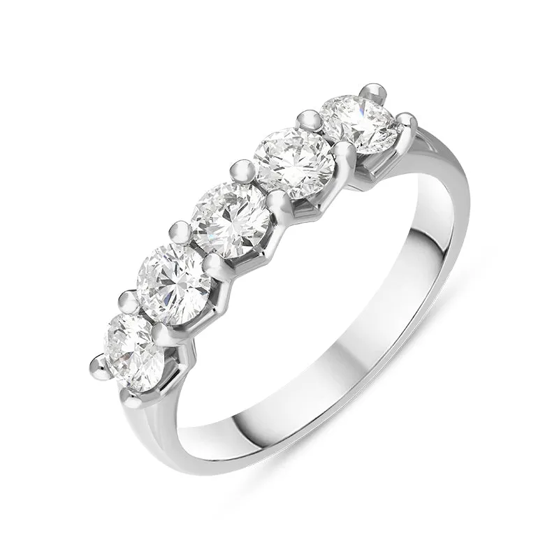 Platinum Diamond Five Stone Half Eternity Ring made by C.W. Sellors