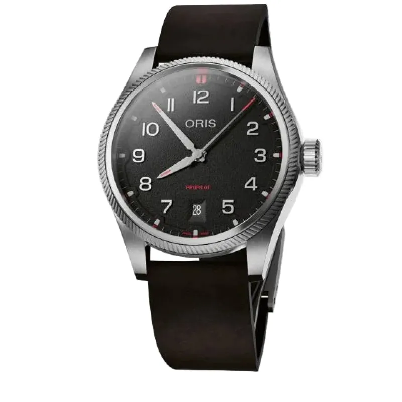 Oris ProPilot Date 41mm Leather Strap Watch made by Oris