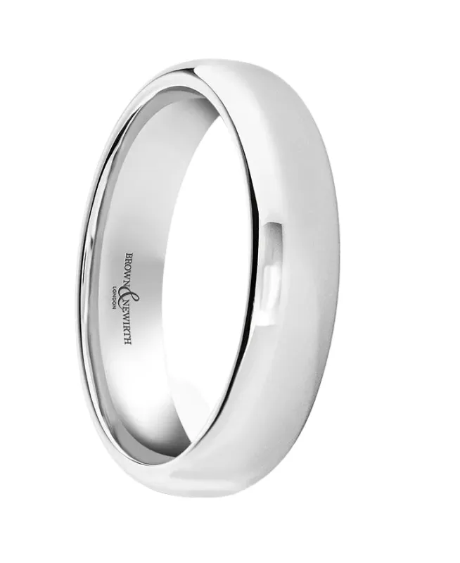Palladium 950 Softened Court Polished Wedding Ring made by C.W. Sellors