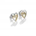 Hot Diamonds Silver & 18ct Interwoven Heart Earrings sold by C.W. Sellors