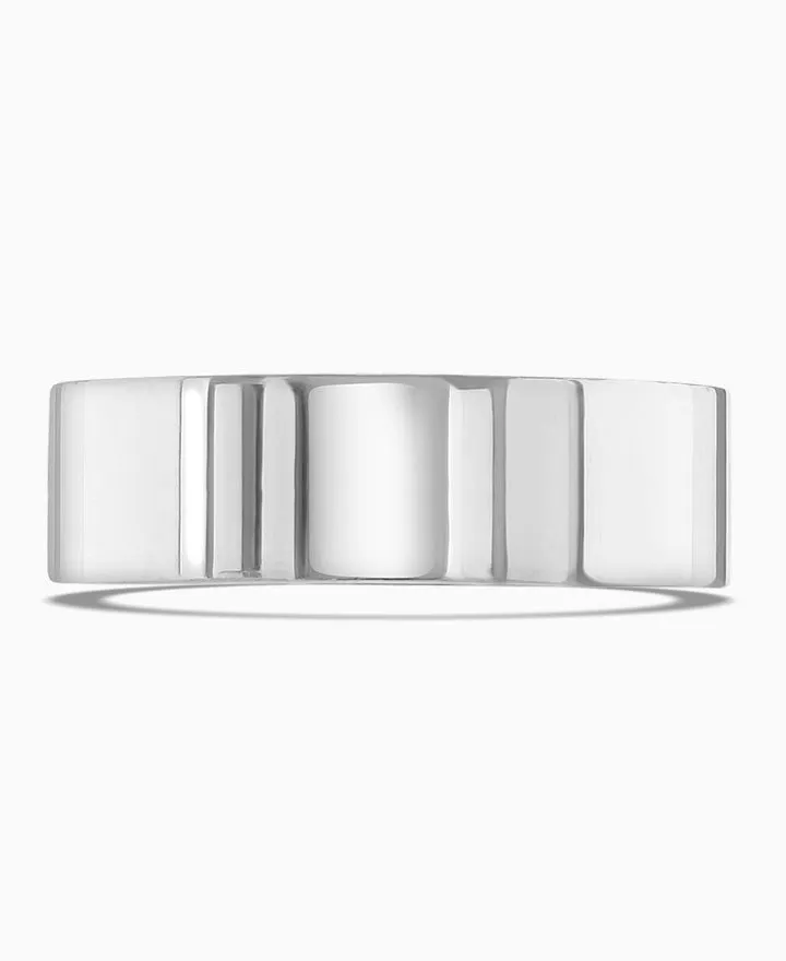 Platinum 7mm Polished Flat Court Wedding Ring sold by C.W. Sellors product image thumbnail 2