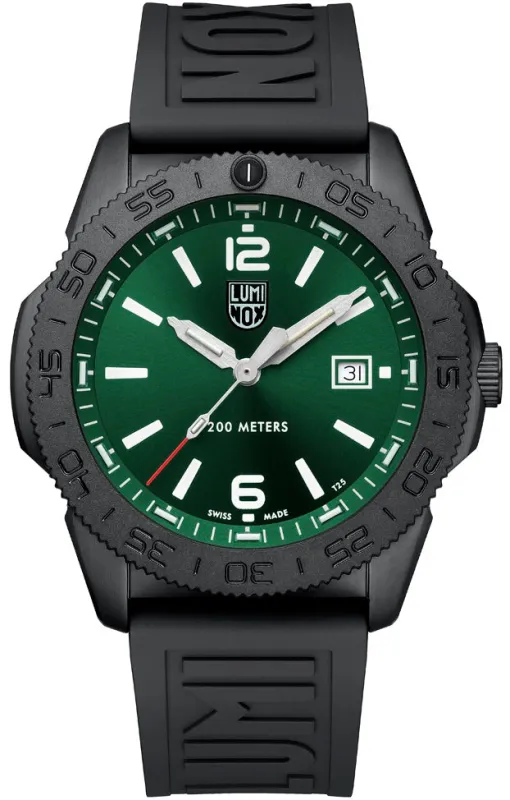 Luminox Pacific Diver Black Steel Green Watch made by C.W. Sellors