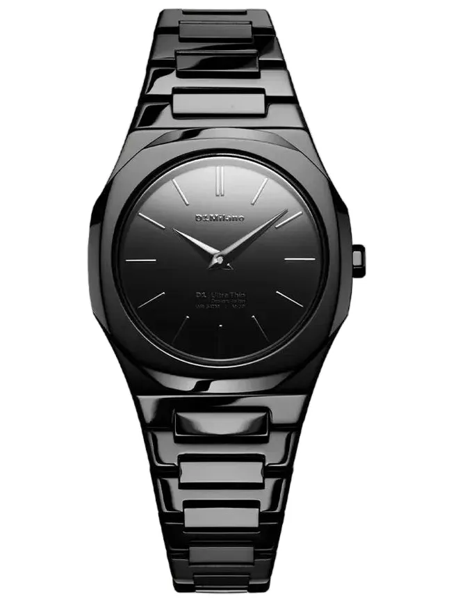 D1 Milano Black Gleam Ultra Thin Watch sold by C.W. Sellors