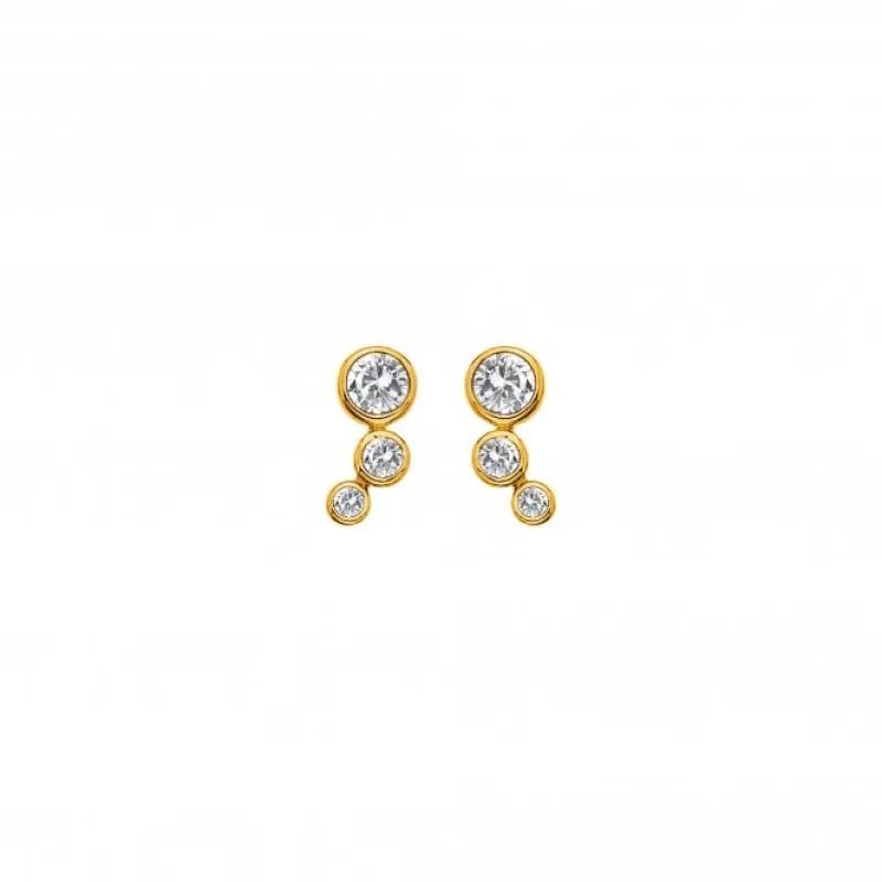Hot Diamonds 18ct Gold Plated Silver HDXGEM Tender Earring made by Hot Diamonds