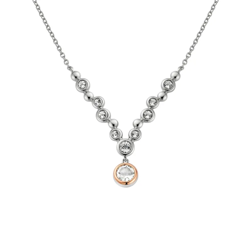 Clogau Celebration Sterling Silver Topaz Drop Necklace made by C.W. Sellors