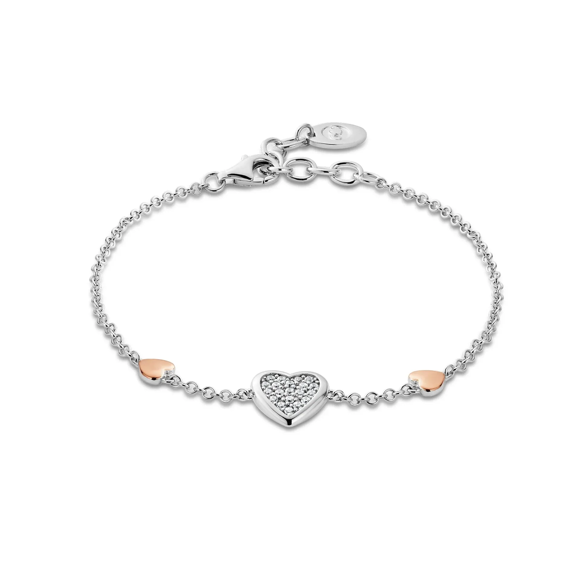 Clogau Forever Yours Sterling Silver Swarovski Zirconia Love Heart Bracelet sold by C.W. Sellors