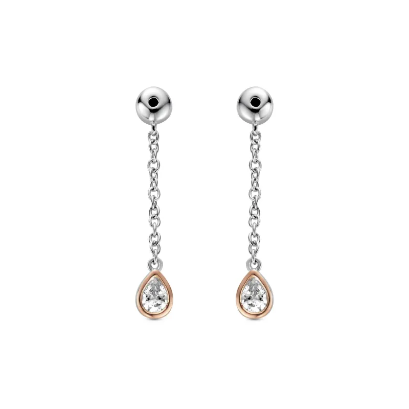 Clogau Celebration Sterling Silver Swarovski Zirconia Drop Earrings made by C.W. Sellors