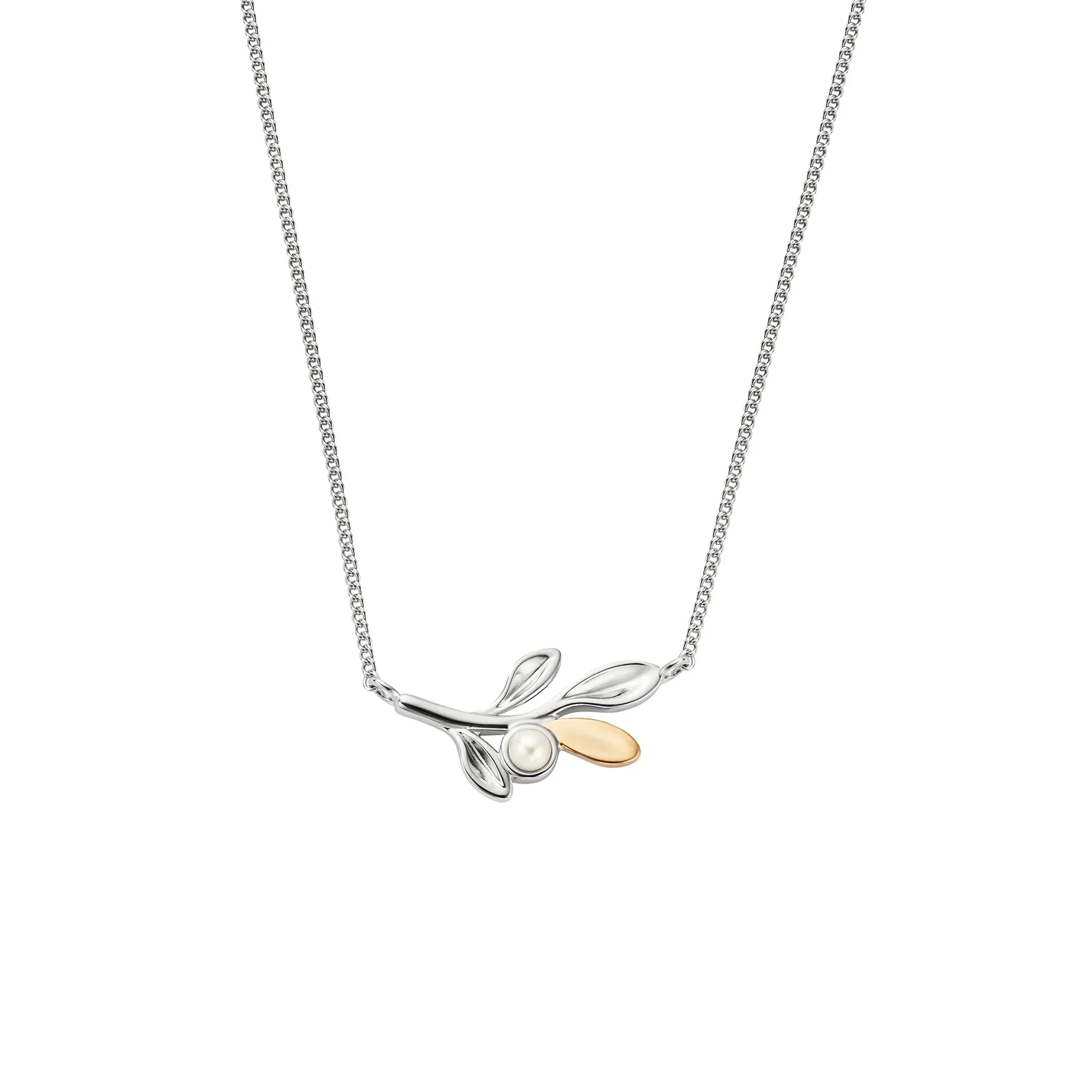 Clogau Christmas Sterling Silver Pearl Mistletoe Necklace sold by C.W. Sellors