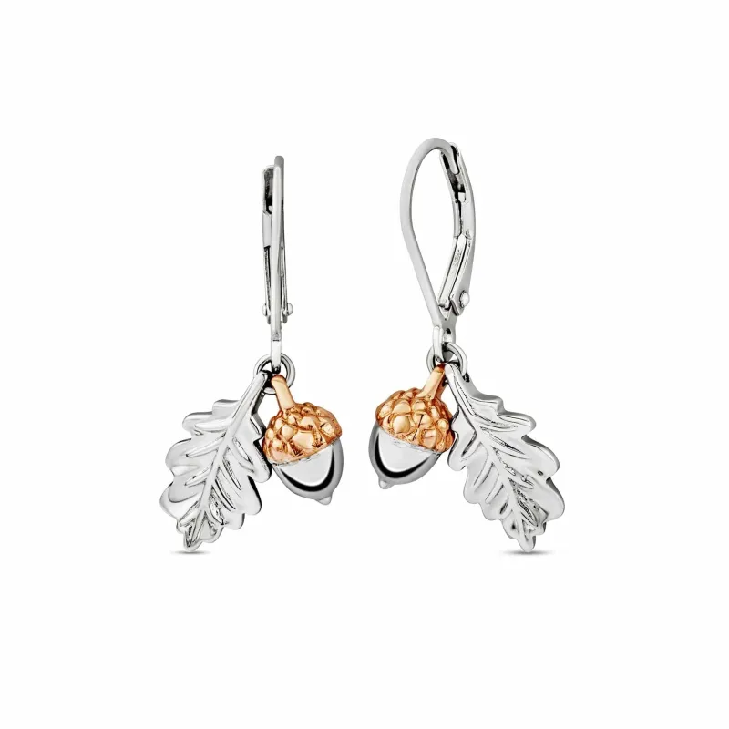Royal Clogau Sterling Silver Oak Leaf Earrings made by C.W. Sellors