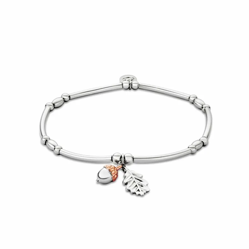 Royal Clogau Sterling Silver Oak Leaf Affinity Bracelet made by C.W. Sellors