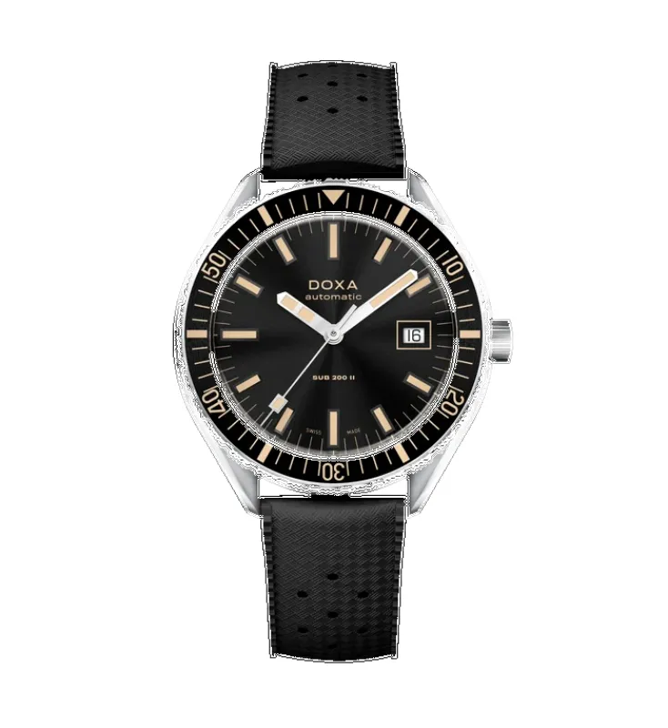 Doxa Sub 200 II Sharkhunter Black Rubber Strap  Watch made by C.W. Sellors