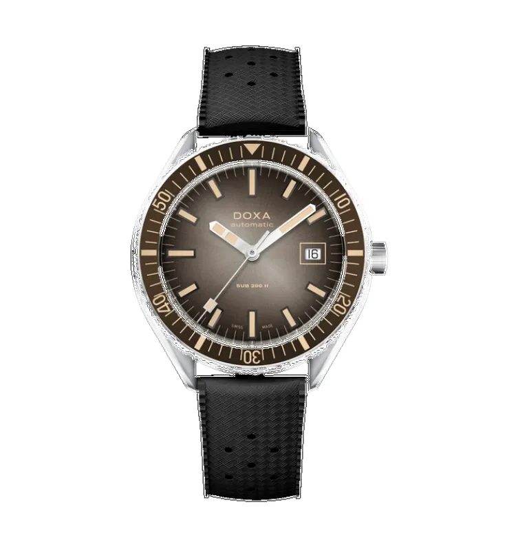 Doxa Sub 200 II Sharkhunter Vintage Grey Bezel Rubber Strap  Watch made by C.W. Sellors