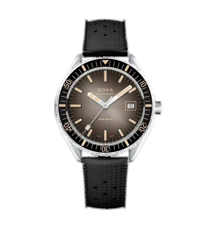 Doxa Sub 200 II Sharkhunter Vintage Black Bezel Rubber Strap  Watch made by C.W. Sellors