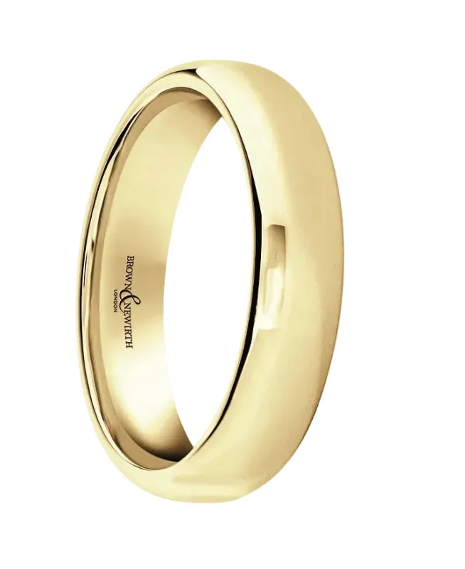 9ct Yellow Gold 5mm Softened Court Wedding Ring made by C.W. Sellors
