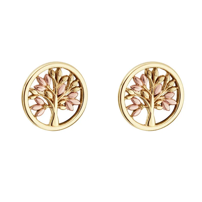 Clogau Tree of Life 9ct Gold Stud Earrings made by C.W. Sellors