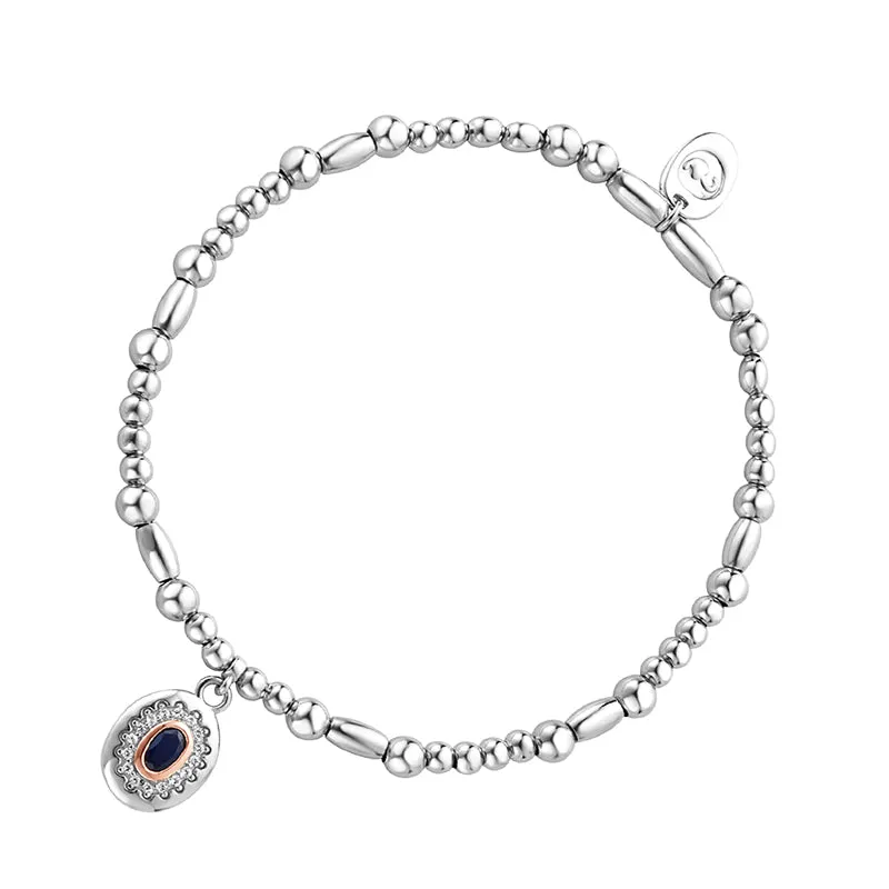 Clogau Princess Diana Sterling Silver Sapphire White Topaz Affinity Bead Bracelet made by C.W. Sellors