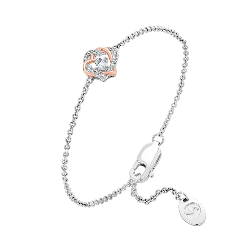 Clogau Always in my Heart Sterling Silver White Topaz Bracelet made by C.W. Sellors