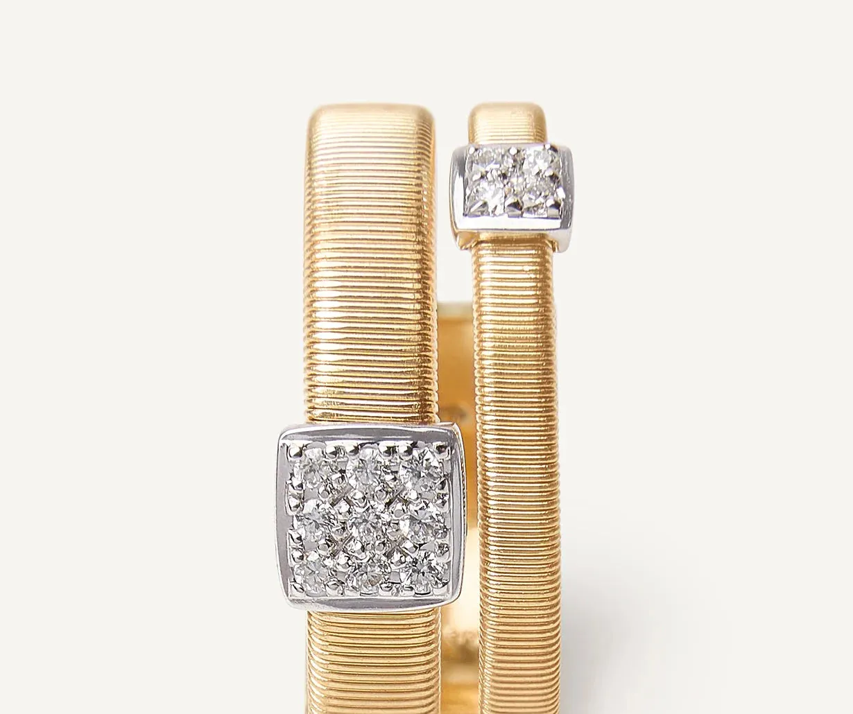 Marco Bicego Masai 18ct Yellow Gold Double Band Diamond Pavé Ring sold by C.W. Sellors product image thumbnail 4