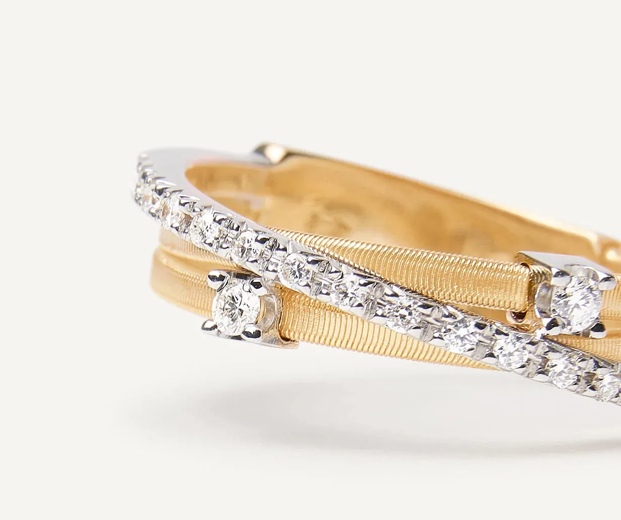 Marco Bicego Goa 18ct Yellow Gold 0.19ct Diamond Crossover Ring sold by C.W. Sellors product image thumbnail 4