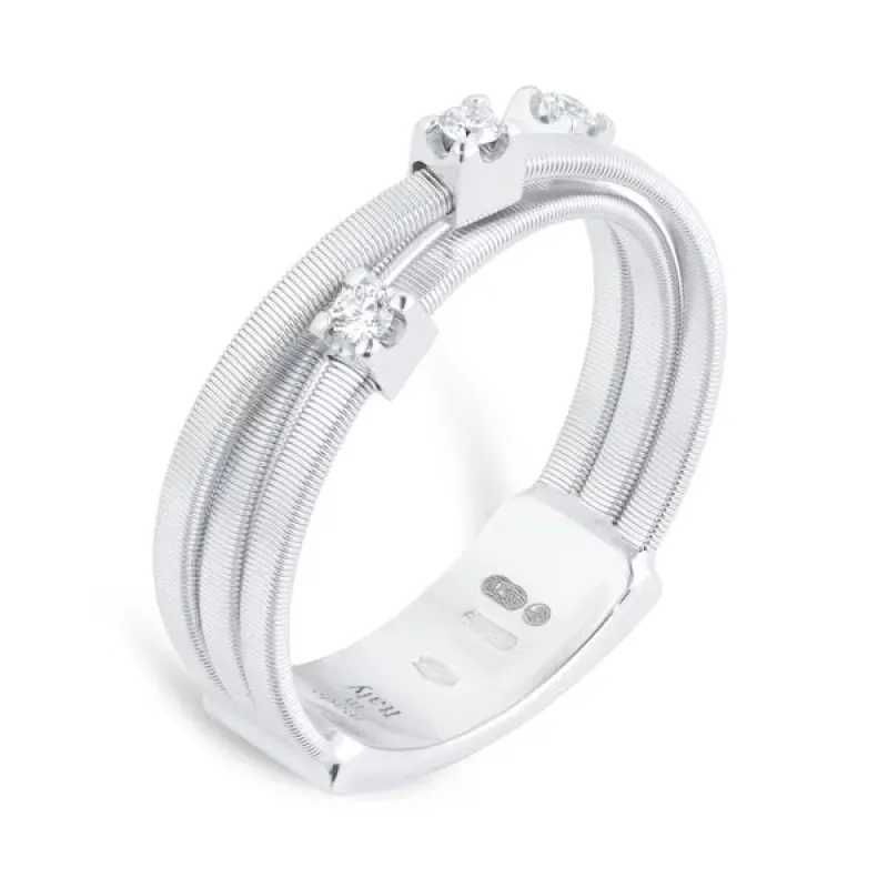 Marco Bicego Goa 18ct White Gold 0.09ct Diamond Ring made by C.W. Sellors