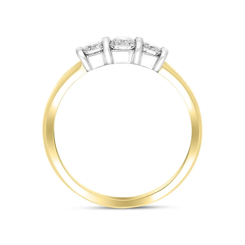 18ct Yellow Gold 0.50ct Diamond Trilogy Bar Set Ring sold by C.W. Sellors product image thumbnail 2