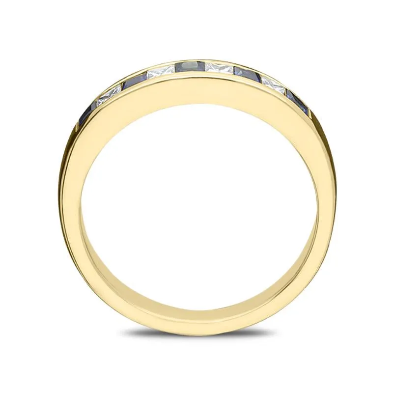 18ct Yellow Gold 0.32ct Sapphire 0.23ct Diamond Half Eternity Ring sold by C.W. Sellors product image thumbnail 2